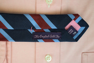 O'Connell's x Seaward & Stearn Navy w/ Blue & Burg Repp Stripe English Silk Tie