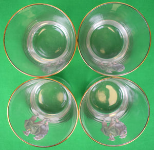 Set x 4 Double Old-Fashioned Golfer Cocktail Glasses