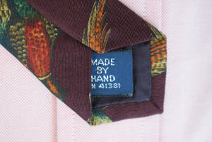 Polo Ralph Lauren Burgundy Silk/ Wool Pheasant Club Tie