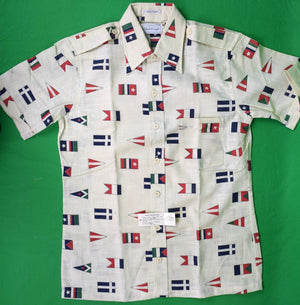 "Chris Craft x Eagle Poly/ Cotton S/S Nautical Flag Sport Shirt" Sz M (New w/ Tag)