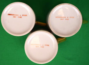 Set x 3 Cyril Gorainoff x Abercrombie & Fitch Fox-Hunting Demitasse Cups & Saucers