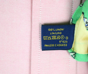 Polo Ralph Lauren Italian Linen Tennis Player Green Tie