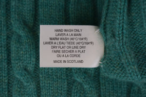 "Kassatly's Palm Beach Lovat Green Scottish Cashmere Cable Crewneck Sweater" Sz XXL (SOLD)