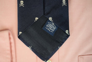 "J. Press Navy Irish Silk Yale Skull and Bones Club Tie"