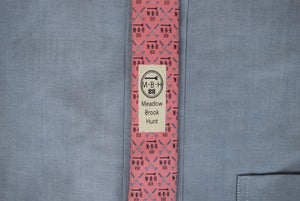 "Vineyard Vines Custom Collection x Meadow Brook Hunt Club Pink Silk Tie"