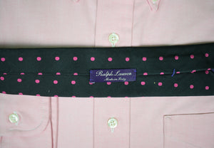Ralph Lauren Purple Label Hand Made Italian Silk Pink Dot/ Black Tie