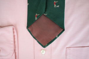 James Purdey & Sons Green English Silk w/ Duck Hunter Club Print Tie