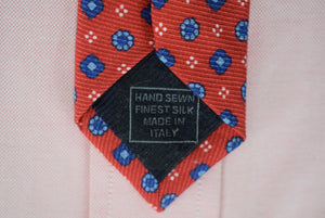 Robert Jensen Red Foulard Print Italian Woven Silk Tie