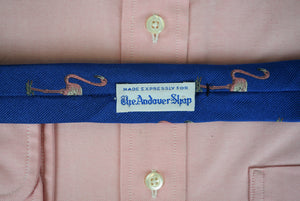 "The Andover Shop Royal Blue w/ Pink Flamingo Silk Club Tie"