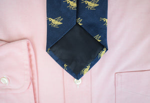 J. Press Navy/ Gold Emblematic Grasshopper English Silk Tie