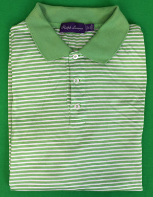 Ralph Lauren Purple Label Green Stripe Polo Shirt Sz XXL