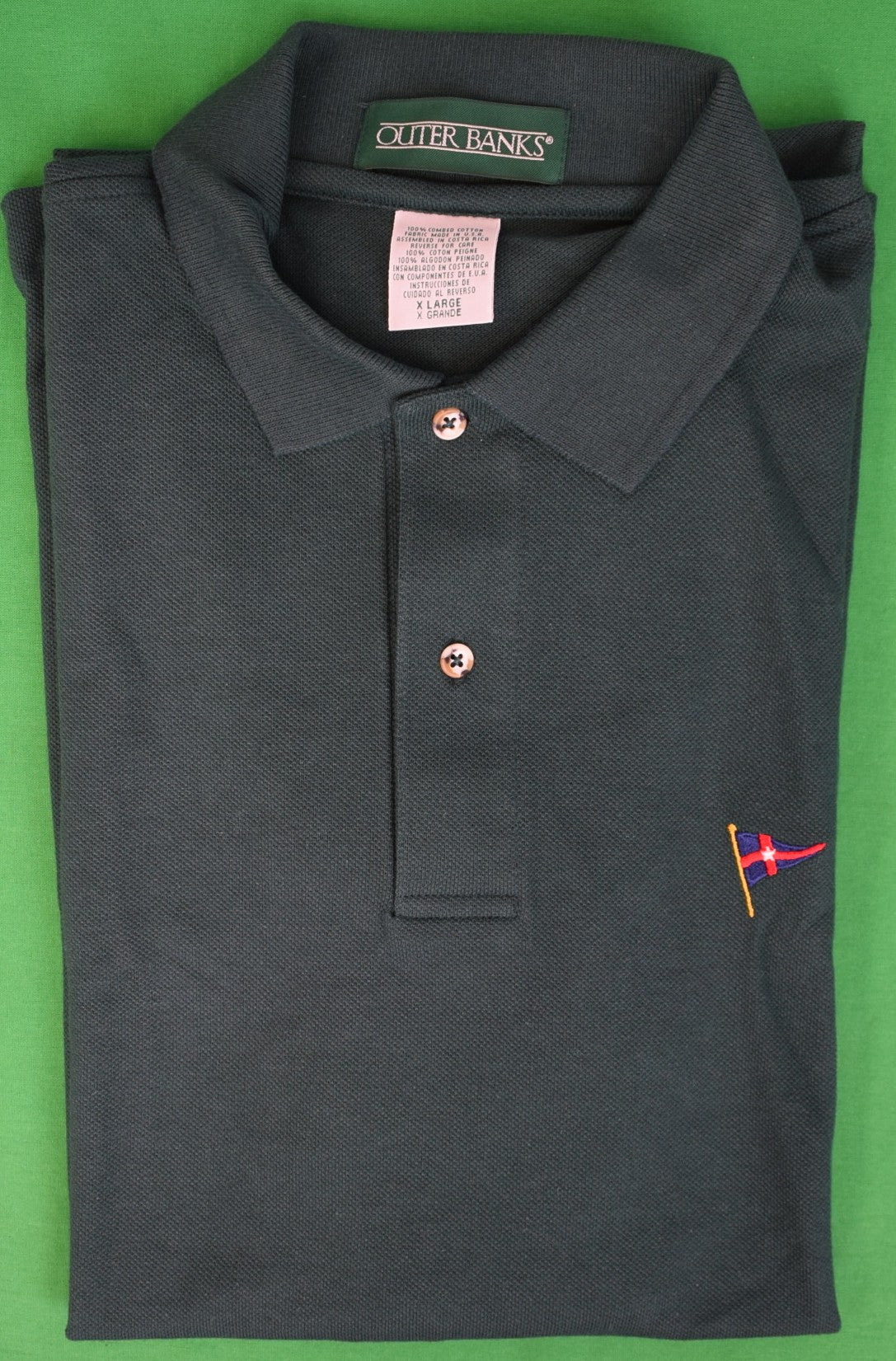 "New York Yacht Club Hunter Green Cotton Pique Polo Shirt" Sz XL (NWOT)