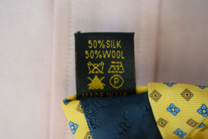 O'Connell's x Atkinsons Royal Irish Poplin Wool/ Silk Yellow w/ Blue Foulard Print (NWOT)