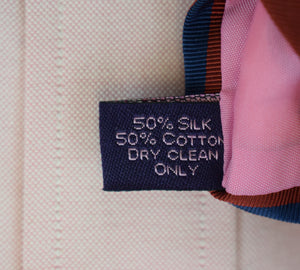 O'Connell's x Seaward & Stearn English Silk/ Cotton Burgundy w/ Blue Repp Stripe Tie (NWOT)