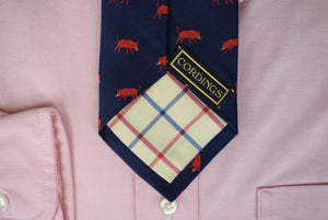 Cordings Navy/ Red Wild Boar Silk Tie