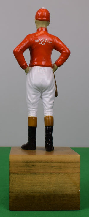 The "21" Club Red Jockey w/ White Diagonal Sash & Brass Plaque