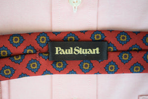 Paul Stuart Burgundy Italian Silk Foulard Tie