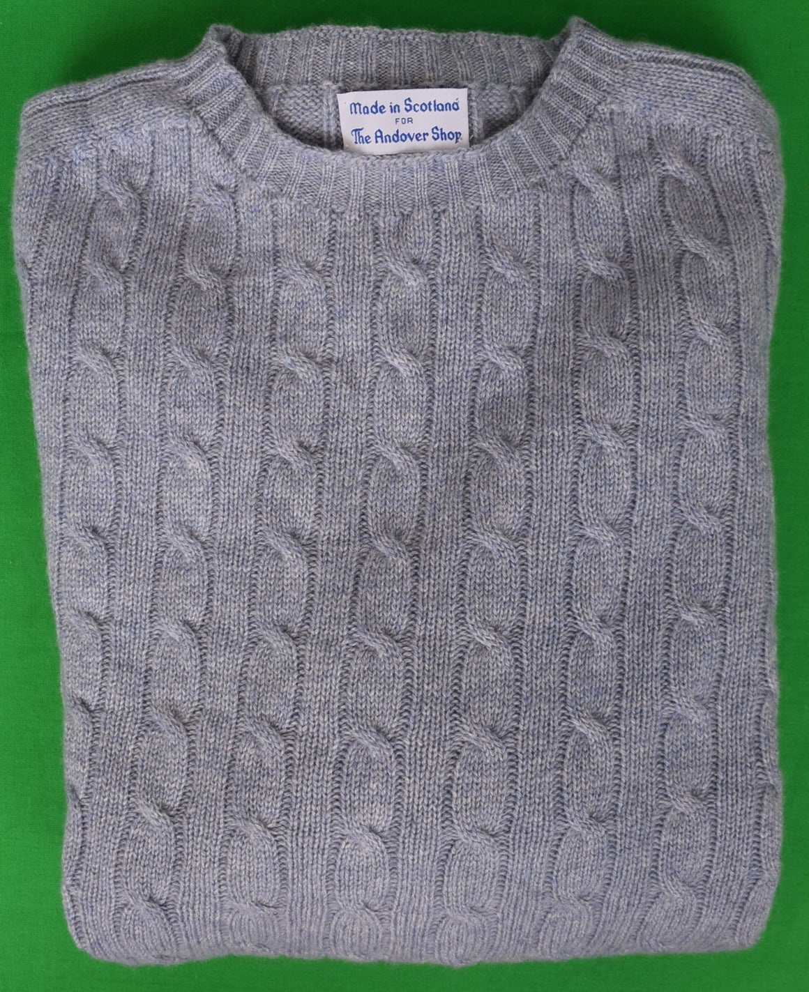 The Andover Shop Pure Cashmere Montreux Sky Blue Cable Crewneck Sweater Sz XL (LNWOT)