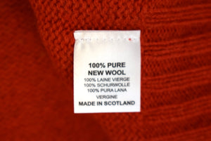 Bhode Of Scotland Scarlet Red Shaggy Dog Shetland Wool Crewneck Sweater Sz L (NWT)