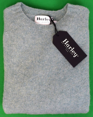 Harley Made In Scotland Seafoam Green Shetland Wool Shaggy Dog Crew Neck Sweater Sz L (NWT)