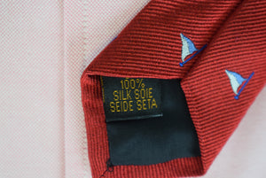 J. Press Red English Silk w/ Blue Nautical Flag Club Tie