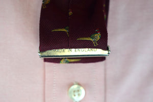 "Polo Ralph Lauren Burgundy English Silk Twill w/ Pheasant Motif Braces Made In England"