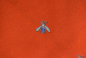 "Ralph Lauren Purple Label Made in England Orange Woven Napoleonic Bee Silk Tie"