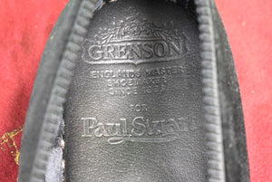 Paul Stuart x Grenson Black Velvet w/ Gilt Coronet English Slippers Sz 11 (New)