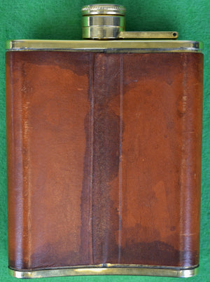 "Peal & Co x Brooks Brothers English Leather-Lined 6oz Flask"