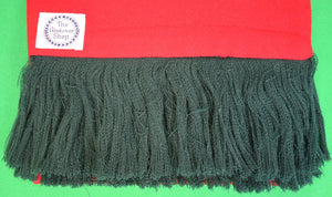 "The Andover Shop Red Flannel Holly Embroidered Wool Scarf w/ Green Fringe"