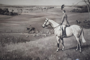 "Tally-Ho: Foxhunting In America" 1943 Lithograph by Franklin B. Voss (SIGNED)