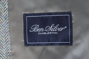 Ben Silver Harris Tweed Heather Blue Herringbone Sport Jacket Sz 48T (NWOT)