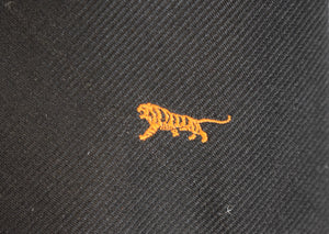 "The Princeton Club x Brooks Brothers Black Silk Member's Tie w/ Orange Tiger Motif"