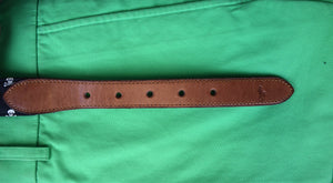 Polo Ralph Lauren Patch Ribbon Repp Stripe Silk Belt Sz 36