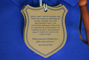 "Polo Ralph Lauren 2005 Vintage Blue Pique Polo Shirt" Sz L (New w/ RL Tags)