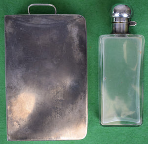 Abercrombie & Fitch Women's Sandwich Box & Glass Flask w/ English Bridle Leather Case w/ Strap