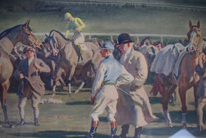 "In The Saddling Paddock, Cheltenham March Meeting" 1952 Chromolithograph By Sir Alfred Munnings