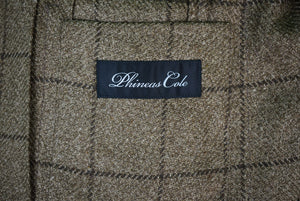 "Paul Stuart x Phineas Cole Italian Linen/ Silk Mocha Windowpane Sport Jacket" Sz 42L (New w/ PS $2,295 Tag)