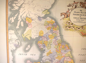 "Map Of The Foxhound Hunt's Of Great Britain Including Kennels" 1984