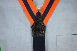 Albert Thurston Made In England Orange/ Navy Grosgrain Braces (New In Box)