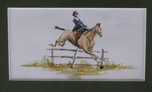 Millbrook Hunt Hallmark Farm Hunter Trials 1998 Watercolor By Jeremy Rugge-Price