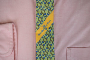 O'Connell's x Marchesi Di Como Green Italian Silk Link Print Tie
