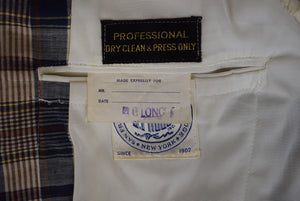 "J. Press Navy/ Burg Cotton Madras Plaid Sport Jacket" Sz 46L