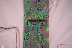 Ralph Lauren Purple Label Italian Handmade Silk Paisley Floral Tie