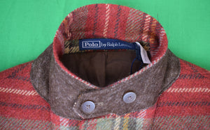 "Polo By Ralph Lauren Brick Red/ Lovat Green Horse Blanket Plaid Sport Jacket Made In Italy" Sz 40R (NWT)