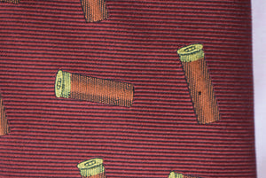 "Seaward & Stearn Burgundy English Silk Cartridge Shell Club Tie"