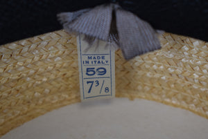 "Brooks Brothers Straw Boater Made In Italy" Sz 7 3/8 (SOLD)