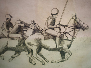 "Three on The Ball" c1930s Polo Drypoint #52/250