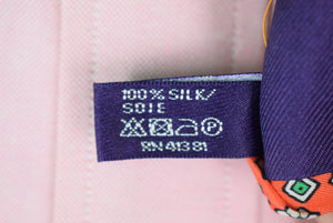 "Ralph Lauren Purple Label Italian Silk Orange/ Green Foulard Tie" (SOLD)