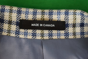 O'Connell's Silk Blue/ Olive Check Sport Coat Sz 48T (NWOT)